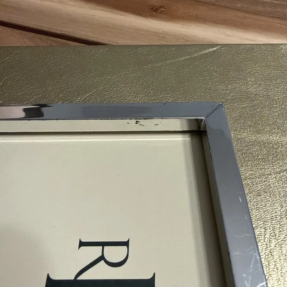 Vintage Ralph Lauren Mayfield Gold Leather Picture Frame 5x7 Silverplate